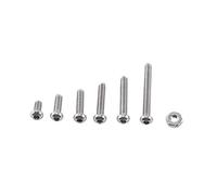 250 pièces M2 ensemble de combinaison de boulons et écrous à six pans creux, vis à six pans creux en acier inoxydable A2(B)