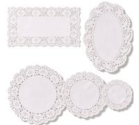 250 Pièces Napperon Papier，BetterJonny Napperon Dentelle de Différentes Tailles Gâteau d'emballage Tapis de Papier pour Gâteau, Décorations de Mariage et Emballages