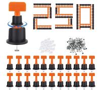 250 Pièces Réutilisables Kit Nivellement Carrelage Niveleur Cale Autonivelant avec 100 Croisillons Autonivelants 2mm et 1 Clés Spéciales Aides à La Pose