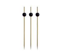 Papstar Piques apéro 11300 Grand – bambou déco boules – 250 pièces, 12,5 cm – Black Pearl