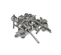 250 rivets alu tete 16 mm extra large de 4.8 x 12 tige acier -