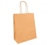 250 sacs kraft écru poignées torsadées 80 g - 18x8x21,5 cm