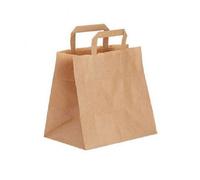 250 sacs "traiteur" kraft poignées plates promo 28x17x29 cm