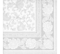 250 Serviettes "ROYAL Collection" - pli 1/4 - 40 cm x 40 cm - "Ornements" Blanc