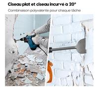 250 x 75 mm Burin à carrelage coudé Bent Dissolvant Burin pour carrelage