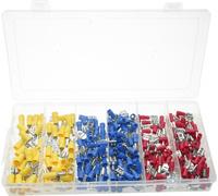 250 x Assortiment de cosses plates isolées ROUGE BLEU JAUNE 0,5.0-6,0 mm²