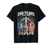 250 Years America Australian Shepherd Dog USA 4th of July T-Shirt