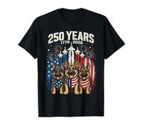 250 Years America German Shepherd Patriotic USA 4th of July T-Shirt