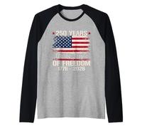 250 Years American We The People 4 Juillet 1776 2026 États-Unis Manche Raglan