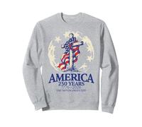 250 Years in God We Trust Cross 1776-2026 - Drapeau des États-Unis Sweatshirt