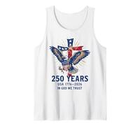 250 Years in God We Trust Eagle Cross 1776-2026 États-Unis Débardeur