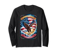 250 Years One Nation Under God - Eagle 1776 Faith American Manche Longue
