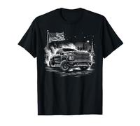 2500 Silverado Truck Crew Cab Scène de Ville Patriotique Drapeau des États-Unis T-Shirt