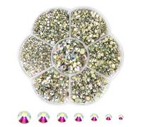 2500 Strass Thermocollant pour Vetement,Hot Fix Plat Retour Strass Verre Strass Gems,Sequins Loisirs Créatifs Strass a Coller dos Plat Cristal Artisanat Vêtements Bricolage Décoration (Couleur AB)