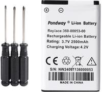 2500mAh 3.7V 361-00053-00,361-00053-04,010-11599-00,010-11654-03 Batterie de Rechange Compatible avec Garmin Alpha 200/200i/300/300i/Montana 600/600T/600t Camo/650/650T/680T GPS Batterie