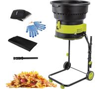 2500w Broyeur à Feuilles électrique Broyeur De Compost Broyeur De Branches Hachoir à Feuilles Broyeur De Feuilles De Jardin,Diamètre De L'entonnoir 54 Cm Pour Nettoyage Cour,Powercord×30m