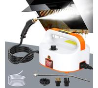 2500W Nettoyeur Vapeur, Nettoyeur Vapeur pour Canapé, Conception Sans Réservoir d'eau avec Tuyau d'aspiration 1,1M, avec 3 Têtes de Brosse Réglables sur 6 Niveaux, 10S Chauffage Rapide