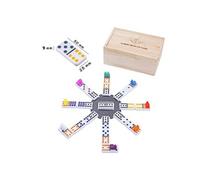 Engelhart Coffret de dominos Mexicain Train Double 12 - 91 dominos colorés, 8 trains - 2-8 joueurs