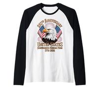 250e Anniversaire de l'Indépendance des États-Unis 1776-2026 Manche Raglan