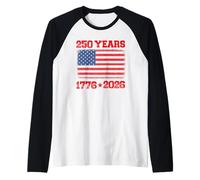 250e Anniversaire des États-Unis, Amérique, 250e Jour de l'indépendance de la liberté Manche Raglan