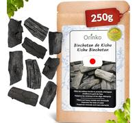 250G de Binchotan Japonais de Kishu Bio Format ÉCONOMIQUE (en Morceaux) | Chêne Ubame de Wakayama - Authentique (Certifié) Charbon Actif Binchotan Traditionnel pour Purification d'eau en Carafe