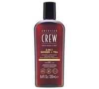American Crew 3 in 1 Ginger + Tea 3 en 1 : shampoing, après-shampoing et gel douche pour homme 250 ml