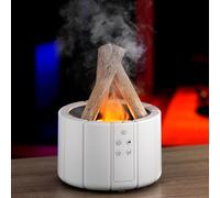 250ml Essential Oils Diffuser With Remote Control,Home Fragrance Diffuser With Warm Light In The Shape Of A Joy Fire And 7 Colorful Lights For Bedroom,White