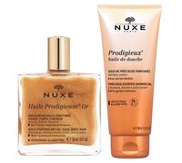 250ml NUXE Prodigieux Coffret incontournable (huile sèche 50 ml + huile de douche 200 ml)