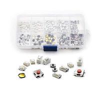 250Pcs 10-Types Tactile Push Button Switch Car Remote Control Keys Button Touch Microswitch