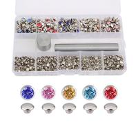250pcs Rivets Strass Stud, 5 Couleurs DIY Cuir DéCor Rivets Cristal Rivets, Pointes de Diamant Rivets Accessoires pour VêTements, Arts Et Artisanat DéCoration