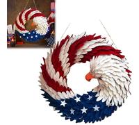 250th Anniversary Eagle Wreath, Brave Wings Wreath for Independence Day Decorations, 3D Patriotic Eagle Wreaths for Front Doors Home Wall Porch