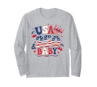 250th Anniversary USA Red White 250 Years American 4th July Manche Longue