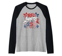 250th Anniversary USA Red White 250 Years American 4th July Manche Raglan