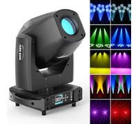 250W Lyre LED Tête Mobile, 3-en-1 Faisceau/Motif/Wash avec d-mx512 Contrôle Activation Vocale 9+1 Roue de Couleur 8000K Lumière Blanche pour Scène Soirée DJ Concert Bar