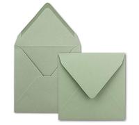 250x Enveloppes carrées en eucalyptus (vert) - 15,5 x 15,5 cm - sans fenêtre, à collage humide - 110 g/m² - Pour les cartes d'invitation à un mariage, un anniversaire et plus -Serie FarbenFroh