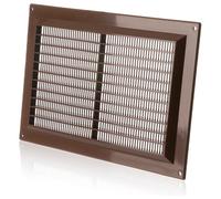 250x170mm Grille de Ventilation en Plastique ABS Marron avec Moustiquaire - Grilles d'aération