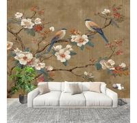 250x175 cm Seamless Join Easy Install Papier Peint Photo fleurs et oiseaux de style chinois Durable Waterproof Removable Mural 200x140 Cm Style chinois Papier Peint Anti-Stain Fresque Murale Grande