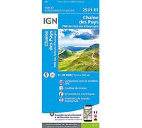 IGN Chaîne Des Puys / Pnr Des Volcans D'Auvergne - Carte topographique Taille unique