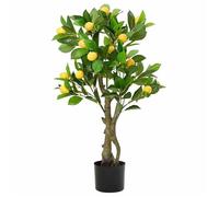 [25431]Citronnier artificiel - Arbre Artificiel 234 feuilles 90 cm vert, design élégant, Poids:4.4