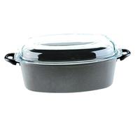 2551 SKK titan induction grande cocotte en fonte d'aluminium avec couvercle en verre 40 x 24 x 13 cm