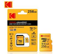 ( 256 GO) KODAK carte Micro SD carte mémoire rouge avec adaptateur 32GB MicroSDHC 64GB MicroSDXC MicroSD C10 A1 TF cartes Flash Cartao De Memoria