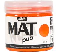 [256004] Pébéo Pot 140ml Peinture Acrylique MAT pub ORANGE VIF