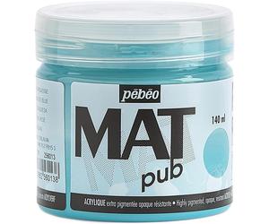 [256013] Pébéo Pot 140ml Peinture Acrylique MAT pub BLEU TURQ