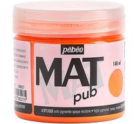 [256027] Pébéo Pot 140ml Peinture Acrylique MAT pub ORANG FLUO