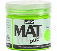 [256029] Pébéo Pot 140ml Peinture Acrylique MAT pub Vert Fluo
