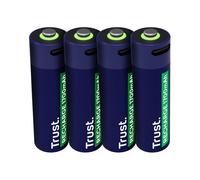 25631 Pack de 4 piles rechargeables par USB-C Trust type AA - 1700 mAh - Cable recharge inclus (R06)