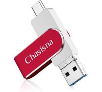 256GB USB Flash Drive, 3 in 1 USB Flash Drive Compatible with Phone, Pad, Tablet, PC and Android Phones, for Transferring Photos and Videos, No Application Required (Red)