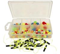 256pcs Glow Fishing Beads ABS Float Mixed Color Carp Rig(B) | 256 pieces per set, glow-in-dark feature, sturdy ABS plastic, floating design, mixed colors for visibility