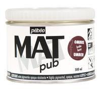 [257022] Pébéo Pot 500ml Peinture Acrylique MAT pub OMBRE BRUL