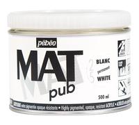 [257025] Pébéo Pot 500ml Peinture Acrylique MAT pub BLANC PERM